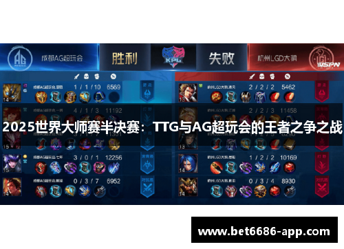2025世界大师赛半决赛：TTG与AG超玩会的王者之争之战